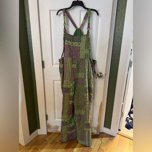 Lime green Pink Boho long Indian Overalls XXL New Tags Earthbound